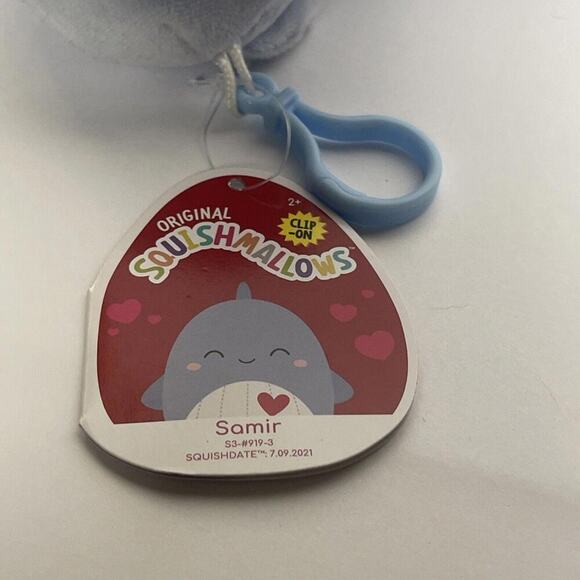 Squishmallows Clip Samir the Blue Whale-Valentines Day Collection- 3.5” NWT - Picture 3 of 3